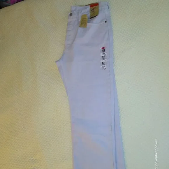 NWT Levy's 501 32x26 lilac cropped straight leg jeans - Picture 11 of 14